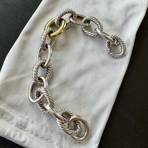 Elegant Silver and Gold Chain Bracelet